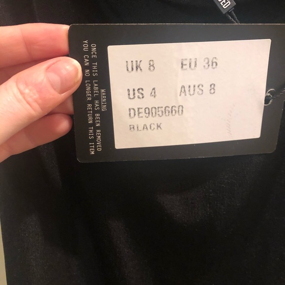 Slinky black misguided dress. Sz 4. Tags. - Picture 6 of 8